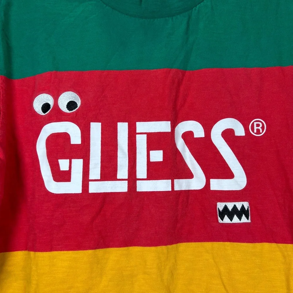 Guess x J Balvin‎ T-Shirt Color Block Graphic Tee Streetwear  Casual XS - Picture 5 of 6